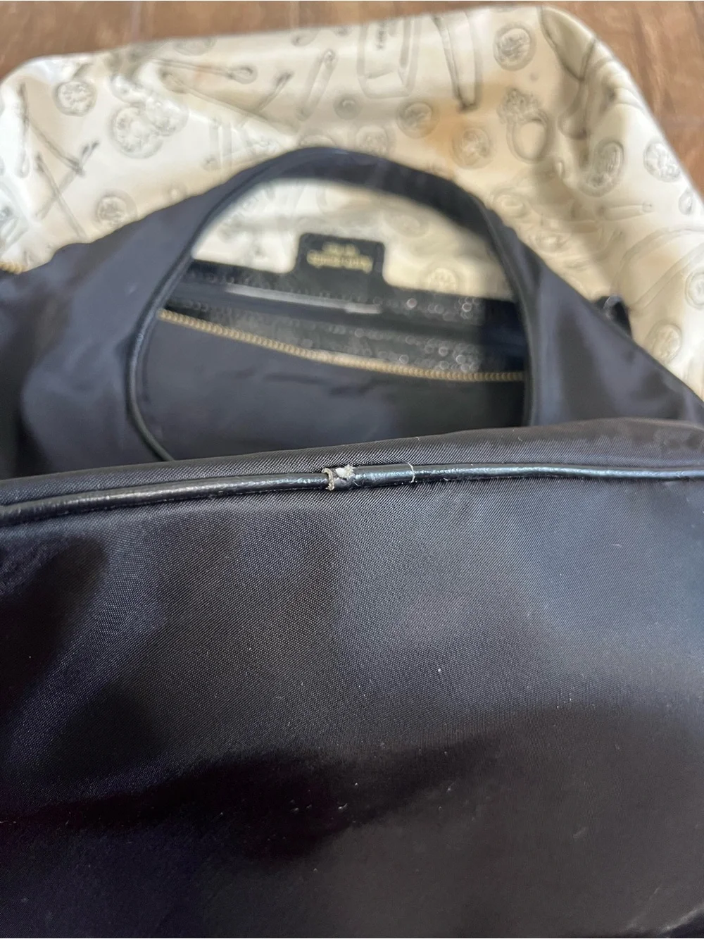 kate spade Black Satin Shoulder Bag with Bow